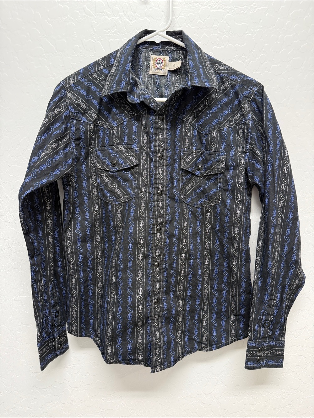 Cinch Black & Blue Striped Western Pearl Snap Shirt